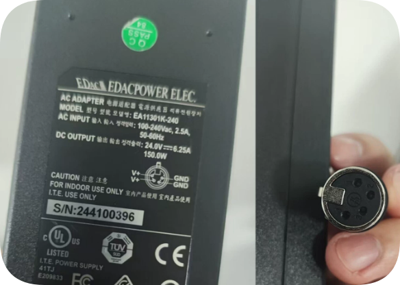*Brand NEW* Genuine Yisheng EA11301K-240 Power Adapter | 24V 6.25A 150W XLR 4-Hole 4-Core Charger Cable Power